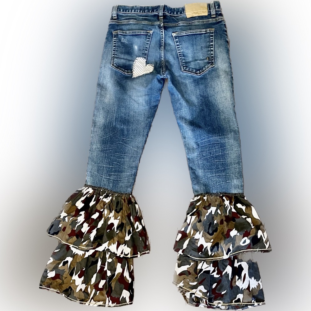 Upcycled, one of a kind, skinny jeans - Picture 2 of 2